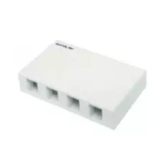 Коробка Eurolan 12B-00-04WT настенная, 4-портовая, белая