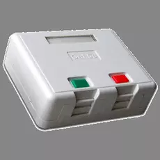 Коробка Lanmaster LAN-SA2/S-WH настенная на 2 кейстоун, с защитной шторкой, белая