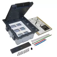 Коробка монтажная Lanmaster LAN-WA-FLBP-F45/6 лючок в пол на 6 модулей Mosaic 45x45