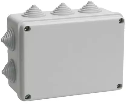 Коробка распределительная IEK UKO11-190-140-070-K41-44 для открытого монтажа 190х140х70, IP44, RAL7035,10 гермовводов (серая)