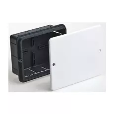 Коробка распределительная TYCO 10162 для скрытого монтажа, 130х106х50мм, IP20, усиленная с крышкой ,черная