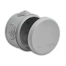 Коробка распределительная TYCO 67020 наружная (для открытого монтажа) D=70мм, Н=50мм, IP55 (светло-серая)