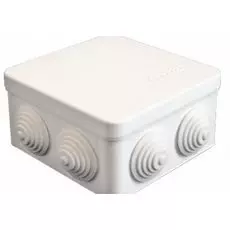 Коробка распределительная TYCO 67045 наружная (для открытого монтажа) 100х100х50мм, откидная крышка, 8 вводов, IP54 (серая)