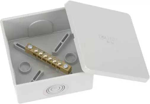 Коробка уравнивания потенциалов DKC NE3106 6 зажимов, 6 вводов д.20мм, 80х80х40мм, IP44, "Jupiter"