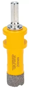 Коронка алмазная KRANZ KR-92-1010 профессиональная по керамограниту и железобетону М14, вакуумное спекание, 20мм, для УШМ