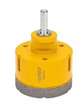 Коронка алмазная KRANZ KR-92-1025 профессиональная по керамограниту и железобетону М14, вакуумное спекание, 68мм, для УШМ