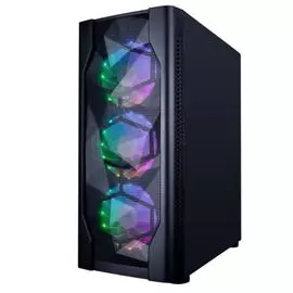 Корпус ATX 1STPLAYER DK D4 D4-BK-4G6 черный, без БП, с окном, 2*USB 2.0, USB 3.0, audio