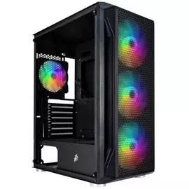 Корпус ATX 1STPLAYER FIREBASE X5 X5-3G6P-1G6 черный, без БП, боковая панель из закаленного стекла, U