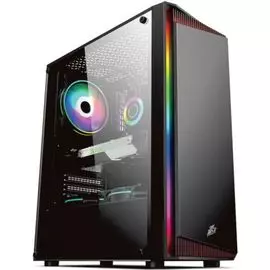 Корпус ATX 1STPLAYER RAINBOW RB-4 черный, без БП, боковая панель из закаленного стекла, USB 3.0, 2*USB 2.0, audio