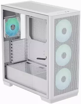 Корпус ATX AeroCool APNX C1-WT-v1 4711099474318 белый, без БП, боковая панель из закленного стекла, 1x120mm, 3x140m fan, 2xUSB 3.0, USB Type-C, audio