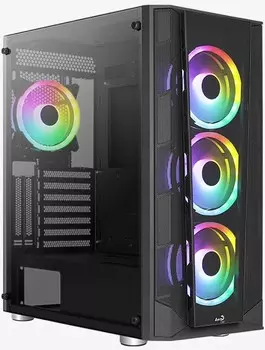 Корпус ATX AeroCool PRISM-G-BK-v2 4711099471768 черный, без БП, USB 3.0*2, USB 2.0, audio