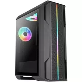 Корпус ATX AeroCool Splinter Duo 4711099470327 черный, без БП, боковое окно (закаленное стекло), 2*USB 3.0, audio