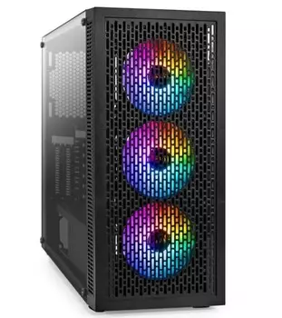 Корпус ATX Exegate EVO-5001A EX296318RUS черный, БП 600W, боковая панель из закаленного стекла, USB 3.2, 2*USB 2.0, audio