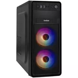 Корпус ATX Exegate EVO-5017 EX290151RUS черный, БП 600W, 2 вент. 12см с RGB подсветкой, USB, USB3.0, HD аудио