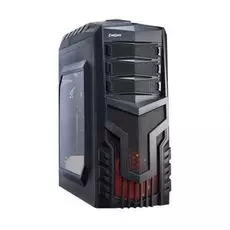 Корпус ATX Exegate EVO-8204N EX277156RUS miditower, без БП, с окном, 2*USB+1*USB3.0, Audio, black-red light