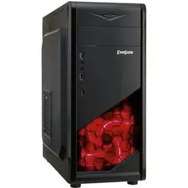 Корпус ATX Exegate EVO-8207-NPX500 EX289684RUS черный, БП 500W с вент. 12см, USB, USB3.0, HD аудио, с красной подсветкой