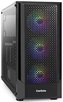 Корпус ATX Exegate EVO-8227 EX296354RUS черный, БП 700W, боковая панель из закаленного стекла, USB 3.2, 2*USB 2.0, audio