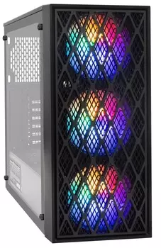 Корпус ATX Exegate EVO-8243-NPX500 EX293017RUS черный, 500W, с окном, 2*USB2.0, 1*USB3.0, 3*120mm fan, с RGB подсветкой