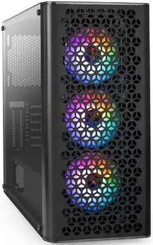 Корпус ATX Exegate EVO-9202 EX294965RUS черный, без БП, боковая панель из закаленного стекла, USB 3.2, 2*USB 2.0, audio