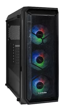 Корпус ATX Exegate Miditower i3 NEO-PPH500 EX295120RUS черный, БП 500W, передняя и боковая панели из закаленного стекла, пылевые фильтры, 3 вент. 12см