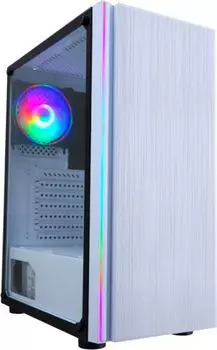Корпус ATX FORMULA CL-3302W белый, без БП, панель из закаленного стекла, RGB, 2*USB 2.0, USB 3.0, audio