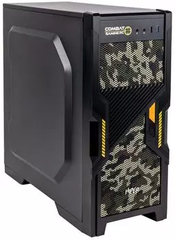 Корпус ATX HIPER COMBAT черный, без БП, 3*120mm, USB2.0, USB3.0, audio