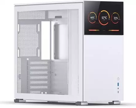 Корпус ATX JONSBO D41 STD SC White белый, без БП, окно из закаленного стекла, 8” Color TFT-LCD screen, USB-C, USB3.0, audio