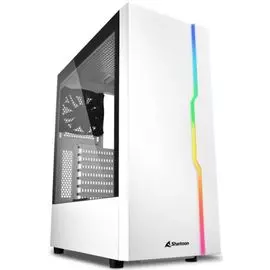 Корпус ATX Sharkoon RGB Slider белый, без БП, закалённое стекло, 2xUSB 3.0, USB 2.0,audio
