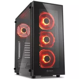 Корпус ATX Sharkoon TG5 RED черный, без БП, с окном, 2*USB 2.0, 2*USB 3.0, audio, red led