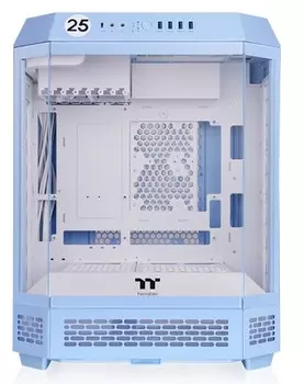 Корпус ATX Thermaltake The Tower 600 CA-1Z1-00MFWN-00 Hydrangea, голубой, без БП, панели из закаленного стекла, 4*USB3.0, Type-C, audio