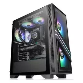 Корпус ATX Thermaltake Versa T35 TG RGB CA-1R7-00M1WN-00 черный, без БП, боковая панель из закаленного стекла, USB 3.0, 2*USB 2.0, audio