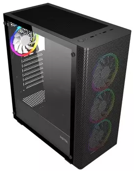 Корпус ATX Xastra A300 4FRGB без БП, боковая панель из закалённого стекла, 2*USB 2.0, USB 3.0