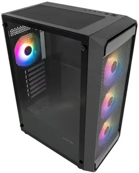 Корпус ATX Xastra A403 4FRGB Black без БП, боковая панель из закалённого стекла, 2*USB 2.0, USB 3.0