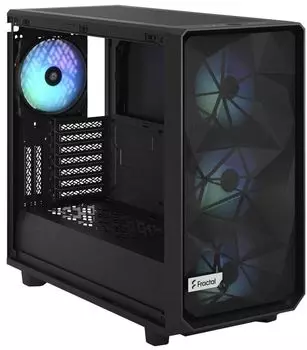 Корпус eATX Fractal Design Meshify 2 RGB Black TG Light Tint чёрный, без БП, панель из закаленного стекла, USB Type-C, 2xUSB 3.0, audio