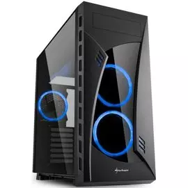 Корпус eATX Sharkoon NIGHT SHARK BLUE черный, без БП, с окном, 2*USB 2.0, 2*USB 3.0, audio, blue led
