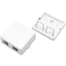 Корпус Hyperline SBB3-2-WH настенной розетки для установки 2-х вставок типа Keystone Jack, белый