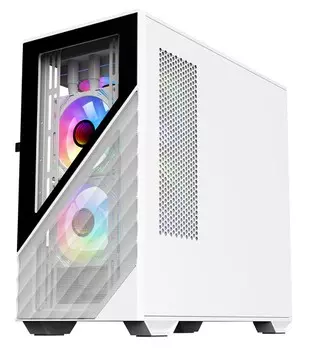 Корпус mATX 1STPLAYER DK D7 D7-WH-3F1-W белый, без БП, боковая панель из закаленного стекла, USB 3.0, USB 2.0, audio