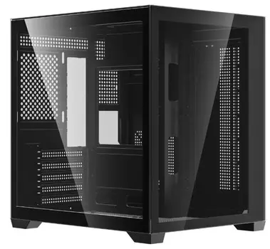 Корпус mATX ACCORD ACC-ZMS03 черный, без БП, боковая и фронтальная пенль из закалённого стекла, USB 2.0, USB 3.0, USB 3.1