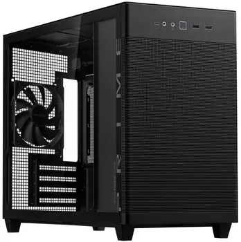 Корпус mATX ASUS Prime AP201 90DC00G0-B39010 черный, без БП, боковая панель из закаленного стекла, USB Type-C, 2*USB 3.2, audio