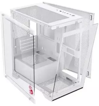 Корпус mATX Bloody BD-CC105 белый, без БП, боковая панель из закалённого стекла, USB 2.0, USB 3.0, audio