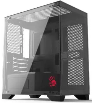 Корпус mATX Bloody BD-CC105 черный, без БП, боковая панель из закалённого стекла, USB 2.0, USB 3.0, audio