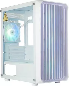 Корпус mATX Eurocase M205 4ARGB white белый без БП закаленное стекло USB 3.0
