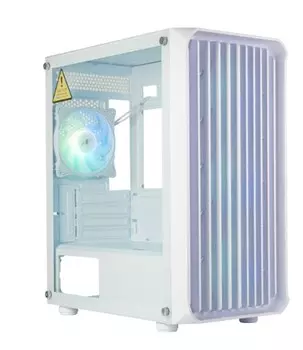 Корпус mATX Eurocase M205 4ARGB white (УЦЕНЕННЫЙ) белый без БП закаленное стекло USB 3.0