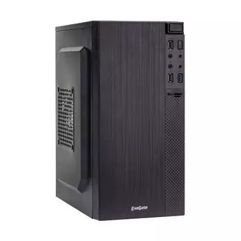 Корпус mATX Exegate BAA-104U EX277804RUS minitower, AAA350, 80mm, 2*USB+1*USB3.0, Audio, black