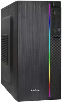 Корпус mATX Exegate mEVO-9302-NPX400 EX297474RUS БП 400NPX, 2*USB, USB 3.0, HD аудио, черный