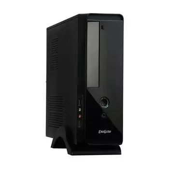 Корпус mATX Exegate MI-209-350W-8 Desktop, miniITX, БП M350 с вент. 8см, 2*USB, аудио, черный