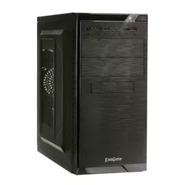 Корпус mATX Exegate QA-412U EX272748RUS minitower, XP600, Black, 120mm, 2*USB+2*USB3.0, Audio, black