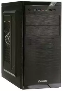 Корпус mATX Exegate QA-412U (УЦЕНЕННЫЙ) minitower, без БП, 2*USB+2*USB3.0, Audio, black