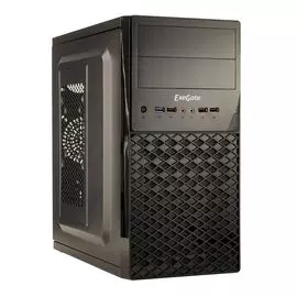 Корпус mATX Exegate QA-413U (EX278428RUS) (УЦЕНЕННЫЙ) minitower, XP500, Black, 120mm, 3*USB+1*USB3.0, Audio, black, Б/У, ИЗ РЕМОНТА, (ЗАМЕНА БЛОКА ПИТ
