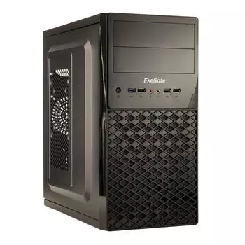 Корпус mATX Exegate QA-413U EX278431RUS minitower, без БП, 3*USB+1*USB3.0, Audio, black